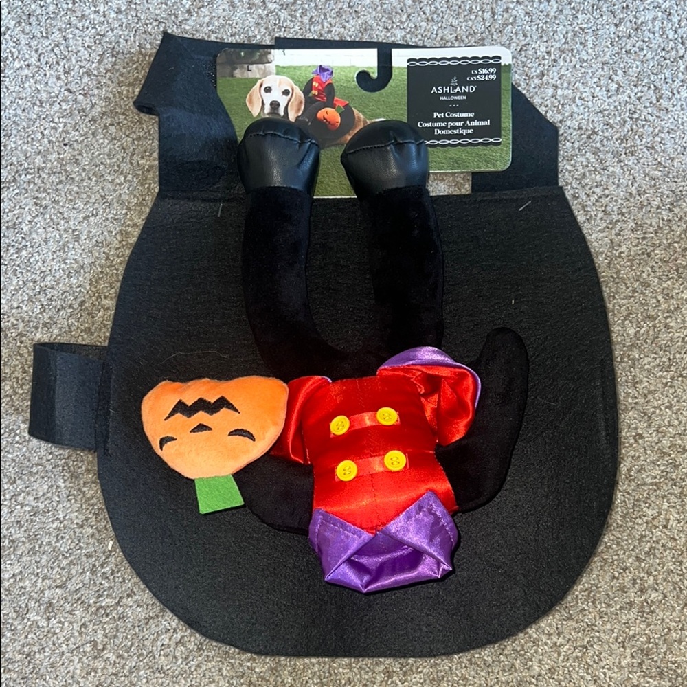 NWT Ashland Halloween Pet Costume Headless Horseman Sz L Party Dress Up